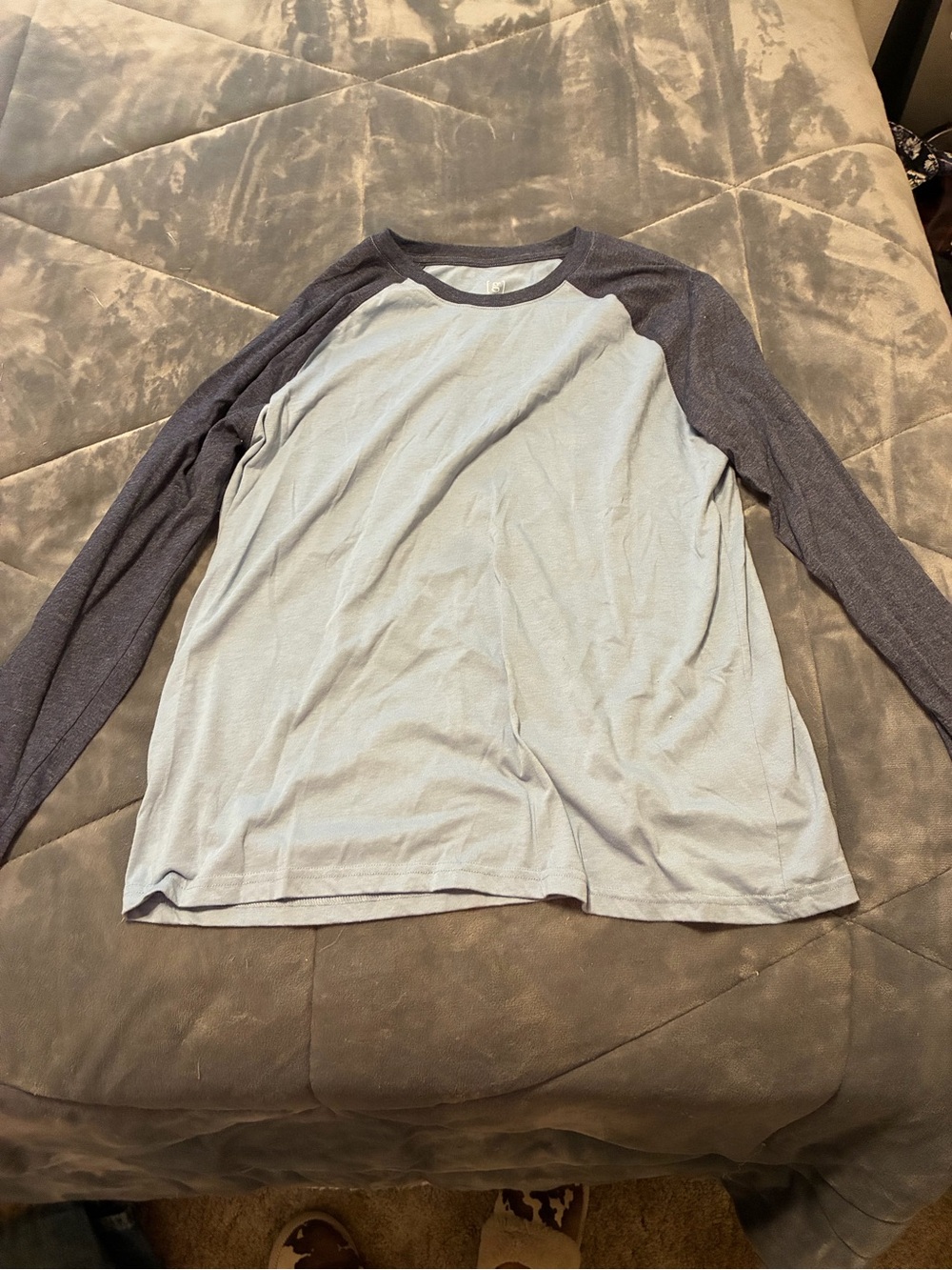 George Long-Sleeve Shirt Light Blue and Dark Gray